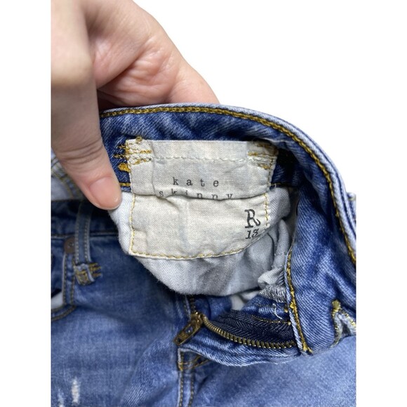 R13 Kate Skinny Jean Size 28 distressed raw hem made in Italy - Picture 8 of 14